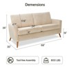 Dyonery 68" Small Loveseat for Bedroom Office Mid Century Modern Loveseat Sofa Couch with Spring Cushion for Livng Room,Solid Wood,Tool-Free Assembly - 2 of 4
