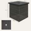 Aghana Digitals Outdoor Square Side Table with 1.5" Umbrella Hole, PE Rattan Frame, UV-Resistant, - 2 of 4