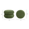 NicBex Nest 19.5" Low Round Upholstered Ottoman, White Fleeced Teddy for Living Room, Bedroom & Entryway - 3 of 4