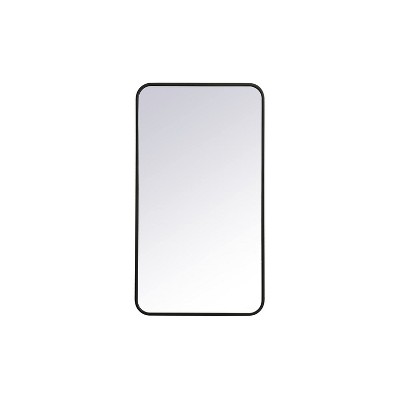 Elegant Lighting Soft corner metal rectangular mirror 20x36 inch in Black