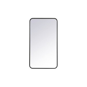 Elegant Lighting Soft corner metal rectangular mirror 20x36 inch in Black - 1 of 4