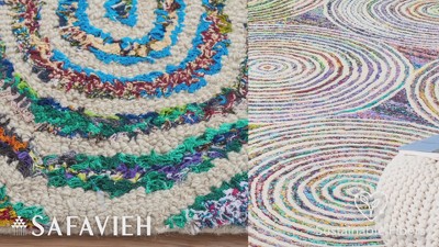 Hand-Tufted Multicolor Wool and Cotton Rectangular Rug
