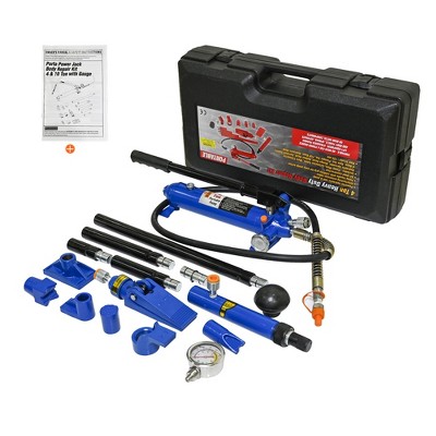 4 Ton Separating Hydraulic Jack, Portable Hydraulic Ram Tool Kit, Auto Body Frame Repair Set with Hand Pump & Force Gauge for Car Truck Repair