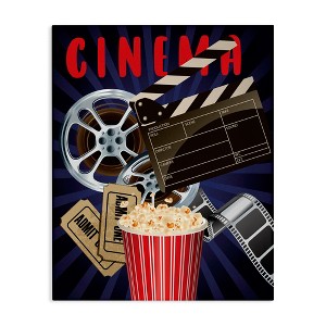 Stupell Industries Cinema Movie Reel Popcorn Entertainment Sign, 24" x 30" - 1 of 4