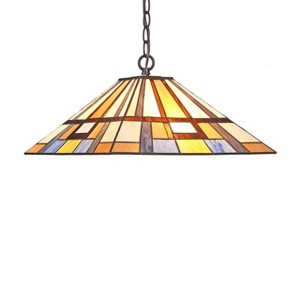 Chloe Lighting Merlin Mission 2 Light Blackish Bronze Ceiling Pendant 16`` Wide - 1 of 4