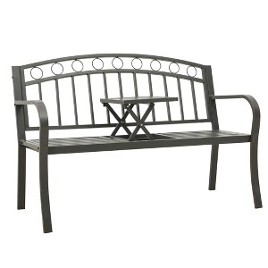 Garden Bench Grey Powder-coated steel Medium Durable - 1 of 4