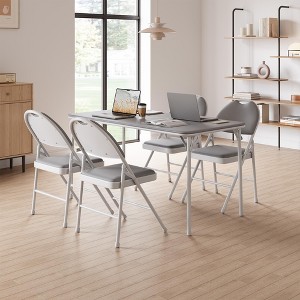 Nasitip 2/4/6 Pack Folding Chairs, Metal Foldable Chair with and Non-Slip Feet Pads, Pu Party Chairs for Indoors and Outdoors - 1 of 4