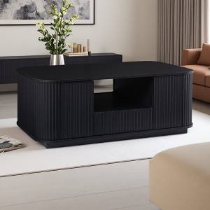 46.5" Oval MDF Coffee Table with Drawers - 1 of 4