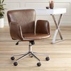 55 Downing Street Megan Brown Faux Leather Swivel Office Chair - image 2 of 4