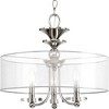 Progress Lighting Marche 3-Light Semi-Flush Convertible Fixture, Polished Nickel, Sheer Silver Organza Shade - 3 of 4