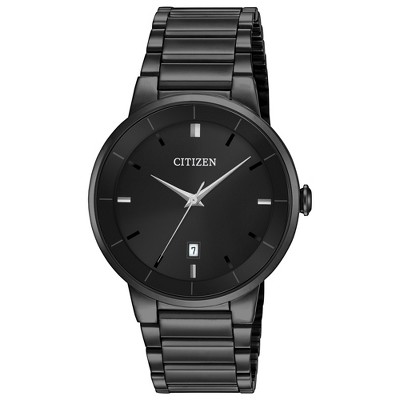 Citizen Quartz Men's Watch, Stainless Steel, Black Dial