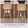 TYBOATLE Bar Stools Set, 29" Rattan Swivel Barstools with Faux Leather, Boho Mid-Century Modern Upholstered Bar Chairs for Kitchen Island - 4 of 4