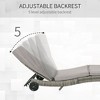 PAGED Pool Lounge Chairs Outdoor PE Rattan Cushioned Patio Sun Lounger with Wheels 5-Level Adjustable Backrest for Patio, Beach, Lawn - 3 of 4