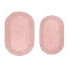 Double Ruffle Collection Bathroom Rugs Set, Washable Rug, Extra Soft and Absorbent bath Rug, Kitchen Mat, Bath Mat Set,Non-Slip, 2 Pcs Set(M+L), Pink - 2 of 4