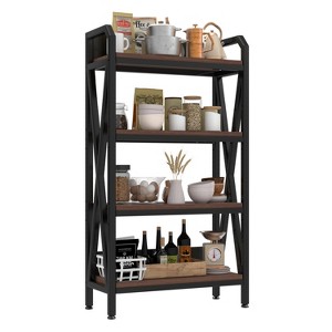 Dolonm 56.30'' Bakers Rack 4-Level Storage Shelves Mental and Wooden Kitchen Shelves, Kitchen Organizers and Storage, for Garage, Pantry, Bathroom - 1 of 4