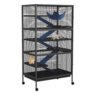Metal Small Animal Cage, 6-Tier Ferret Cage with Removable Flannel ramps and Hammock for Chinchillas/Guinea Pig/Rabbit/Rolling Critter Nation Cage - 1 of 4