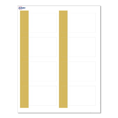 Avery® Cards, 2" x 3.5", Dipped Gold Edge, Matte White, 80ct