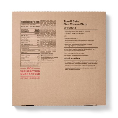 Take and Bake Five Cheese Traditional Crust Pizza 16" - 41.8oz - Market Pantry™