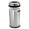 simplehuman 60L Commercial Open Top Trash Can 15.8gal Stainless Steel Round Garbage Can with Extra Wide Opening - 2 of 4