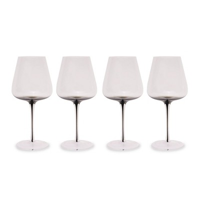 Hotel Collection Smoke Stem Wine Glasses - Stylish Tinted Long Stem Wine Glasses