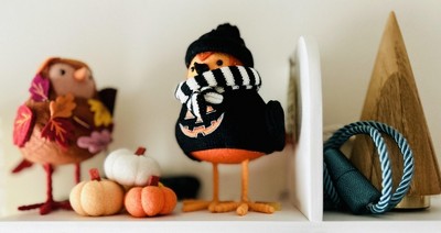 Featherly Friends 'Raker' Halloween Harvest Fall Raking Leaves