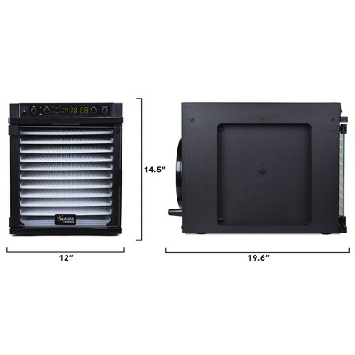 Black 11-Tray Digital Food Dehydrator with Adjustable Thermostat