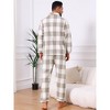 INSPIRE CHIC Men's Two Pieces Long Sleeve  Button Down Checked Plaid Pajamas Set - 3 of 4