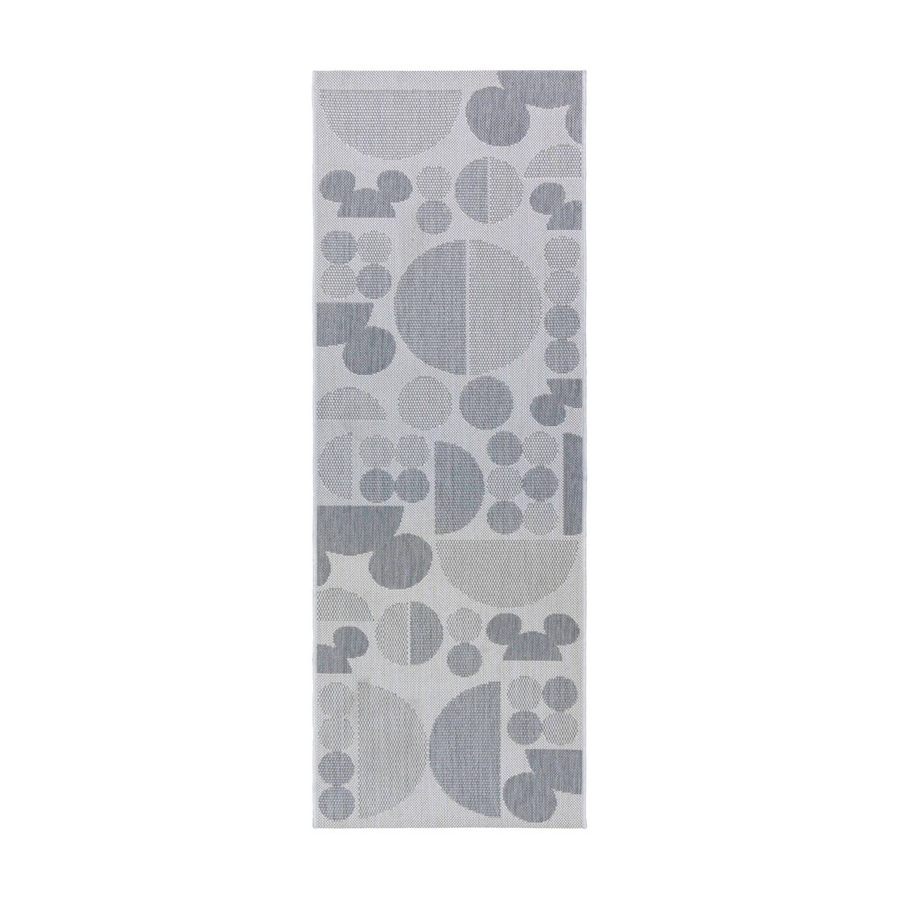 Mickey Mouse 2'2in x 6' Spheres Outdoor Rug Gray