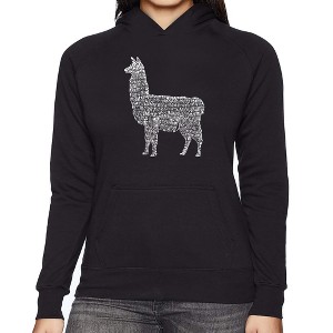 LA Pop Art Women's Word Art Hooded Sweatshirt - Llama Mama - 1 of 4