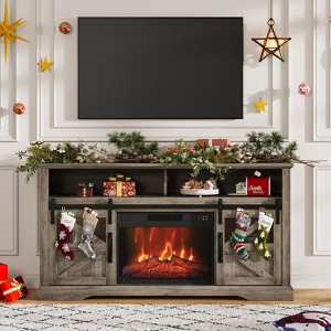 Electric Fireplace Tv Stand for Tvs Up to 65 in, With 23 in Electric Fireplace and Remote Control, Entertainment Center for Living Room - 1 of 4