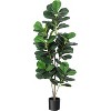 Artificial Fiddle Leaf Tree in Sturdy Pot - Large Fake Plant for Indoor/Outdoor Decor - 2 of 4