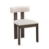 PAGED Wooden Dining Chairs Set of 2 Boucle Upholstered Dining Room Chairs with Open Back for Living Room, Kitchen - 3 of 4
