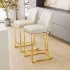 White Dining Room Bar Chairs Set of 2 Modern Bar Chairs Comfortable High Stools - 2 of 4