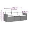 vidaXL Patio Sofa Set - Black Poly Rattan, Modern 3-Piece Outdoor Furniture with Cushions and Storage, Black and Blue - 4 of 4