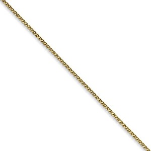 Black Bow Jewelry 1mm 10k Yellow Gold Solid Diamond Cut Wheat Chain Necklace - 1 of 4