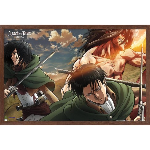 Trends International Attack On Titan: Season 2 - Trio Framed Wall ...