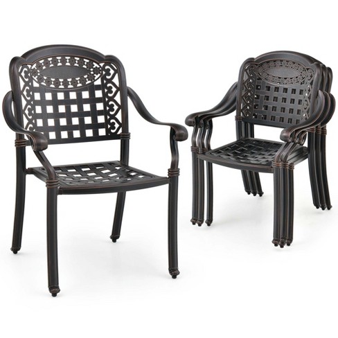 Aluminum stacking best sale patio chairs