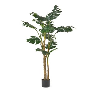 Gulches 47 Inch Pre Potted Artificial Monster Leaf Tree Plants with Unique Split Leaves, Ideal for Indoor Gardens, Living Rooms & Bedrooms - 1 of 4