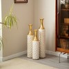Floor metal vase modern style decoration home white metal vase set of 3 gorgeous large glazed metal vases - 4 of 4