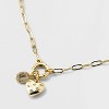 14K Gold Dipped Cubic Zirconia Puffy Heart Charm Initial Necklace - A New Day™ Gold - 4 of 4