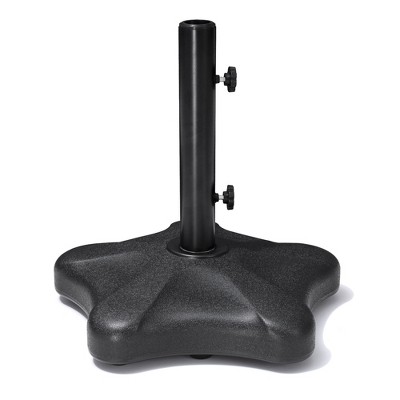 Pellebant Patio Umbrella Base with Wheels Decorative Pentagon Black 42lbs