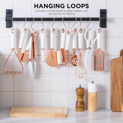 Cook With Color Kitchen Gadget Set Stainless Steel Utensils with Soft Touch Handles, 10 Pc. Copper, White — фото 5