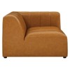 6pc Bartlett Vegan Leather Sectional Sofa Set Tan - Modway: Retro Modern, Channel Tufted, Wood Frame - image 3 of 4