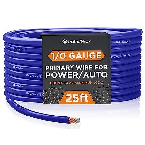 InstallGear 1/0 Gauge Wire- 25ft, Blue - 1 of 2