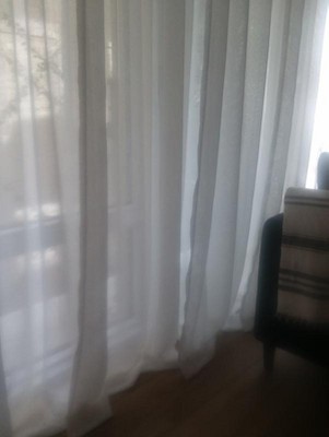 Set Of 2 Belgian Textured Linen Rod Pocket Sheer Window Curtain