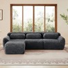 AENKYO 114" Oversized 4-Seater Sectional Sofa with Ottoman, Convertible Sleeper - No Assembly Required for Living Room Sofa, Chocolate - 3 of 4