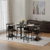Dining Table Set for 2, High Top Bar Table and Chairs Set, Open Storage Shelves, Built-in Cup Holder & Wine Rack, for Small Kitchens, Apartments - 4 of 4