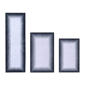 Torrent Collection 3 Piece 100% Soft Cotton Tufted Weave Bath Rug Set, Ombre Pattern, Super Soft & Absorbent, Machine Washable Bathroom Mats - 1 of 4