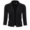 Women’s 3/4 Sleeve Cropped Cardigan Sweaters Open Front Knit Short Bolero Shrugs - 2 of 4
