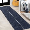 Linja Solid Centre Stripe Machine-Washable Area Rug - JONATHAN Y - 4 of 4